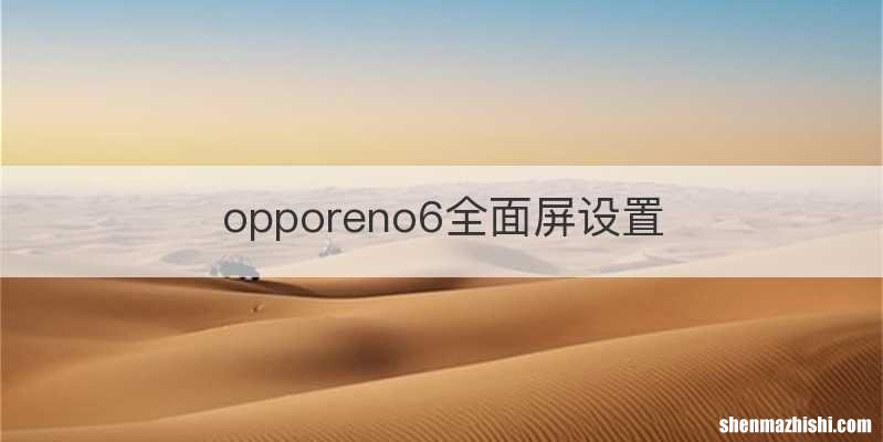 opporeno6全面屏设置