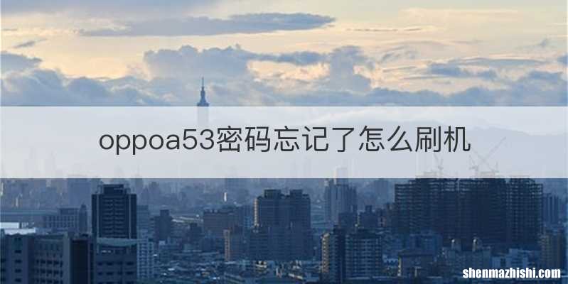 oppoa53密码忘记了怎么刷机