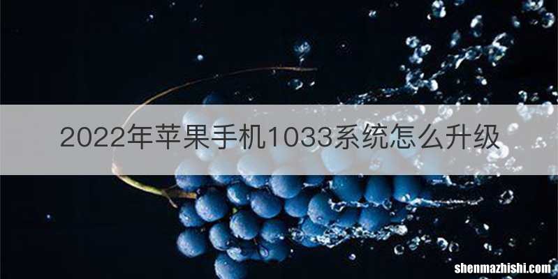 2022年苹果手机1033系统怎么升级