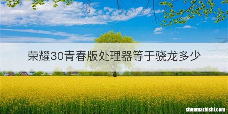 荣耀30青春版处理器等于骁龙多少