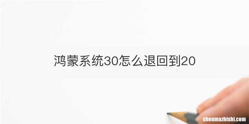 鸿蒙系统30怎么退回到20
