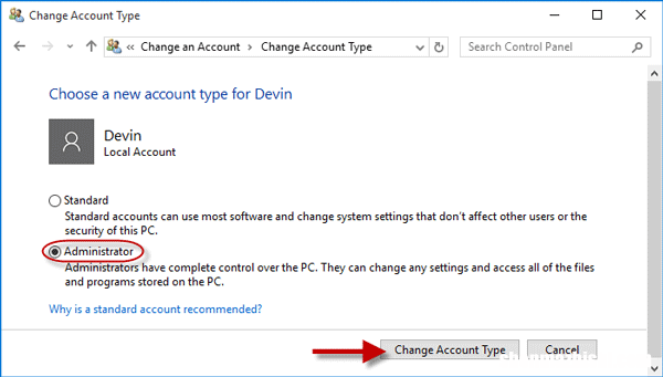 如何在Windows10中将标准用户升级为管理员