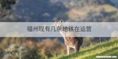 福州现有几条地铁在运营