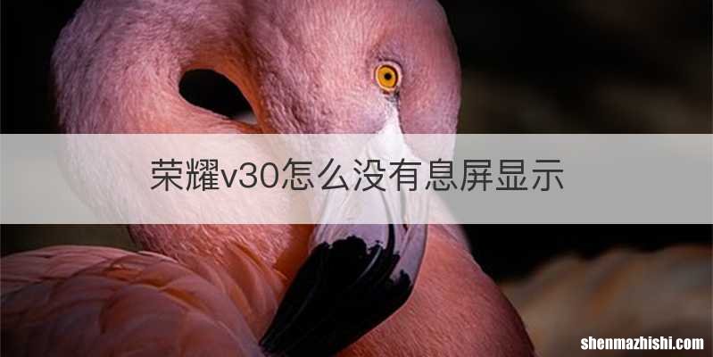 荣耀v30怎么没有息屏显示