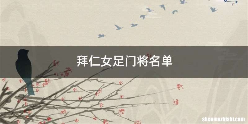 拜仁女足门将名单