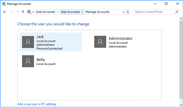 查看Windows10上现有的所有用户帐户的5种方法
