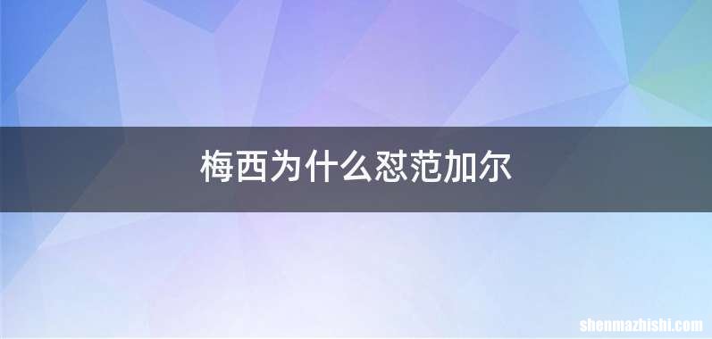 梅西为什么怼范加尔