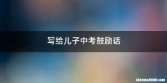 写给儿子中考鼓励话