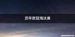 历年欧冠淘汰赛
