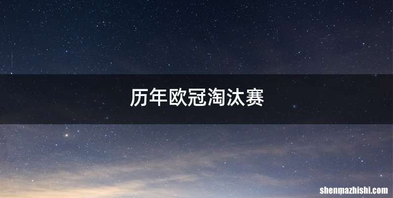 历年欧冠淘汰赛