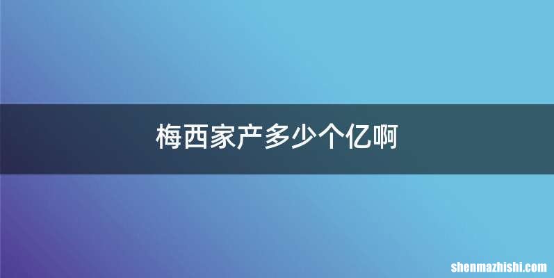 梅西家产多少个亿啊