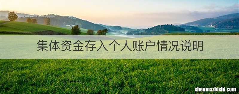 集体资金存入个人账户情况说明