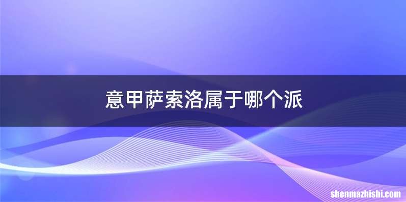 意甲萨索洛属于哪个派