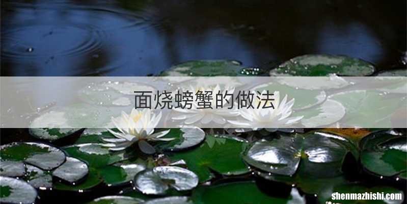 面烧螃蟹的做法
