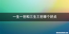 一生一世和三生三世哪个好点