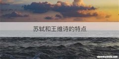苏轼和王维诗的特点