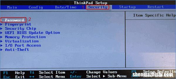 设置开机密码以阻止任何人非法访问您的计算机