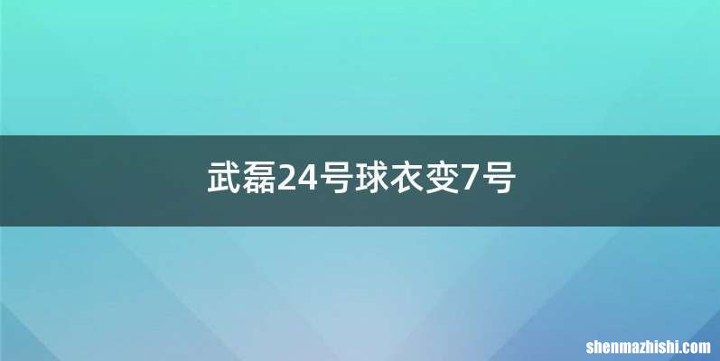 武磊24号球衣变7号