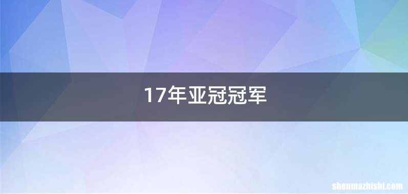 17年亚冠冠军