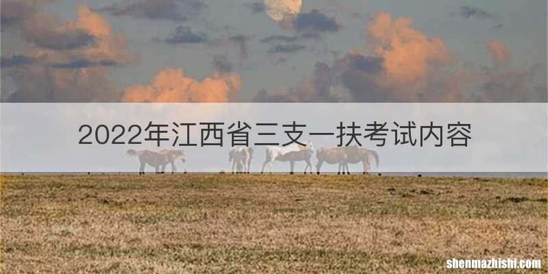 2022年江西省三支一扶考试内容