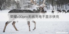 荣耀v30pro无线充电不显示快充