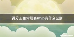 得分王和常规赛mvp有什么区别