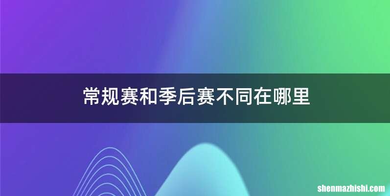 常规赛和季后赛不同在哪里