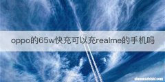 oppo的65w快充可以充realme的手机吗