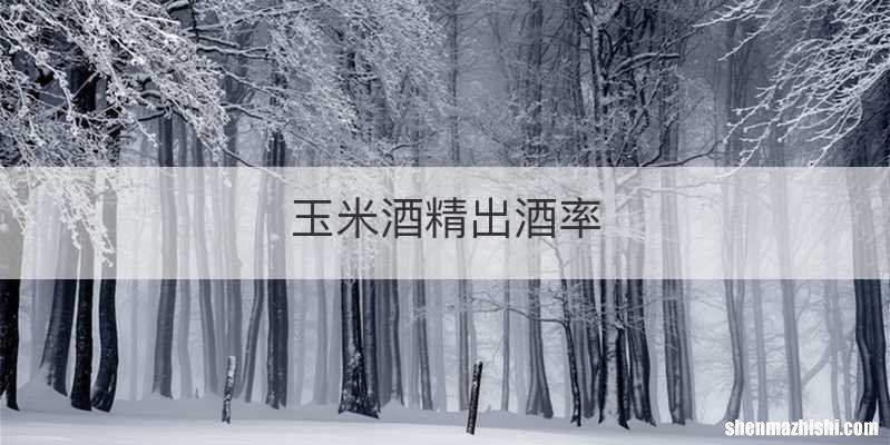 玉米酒精出酒率