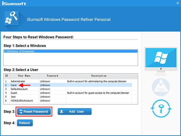 Windows10中如何修改无权限的管理员密码