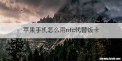 苹果手机怎么用nfc代替饭卡