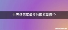 世界杯冠军最多的国家是哪个