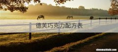 德芙巧克力配方表