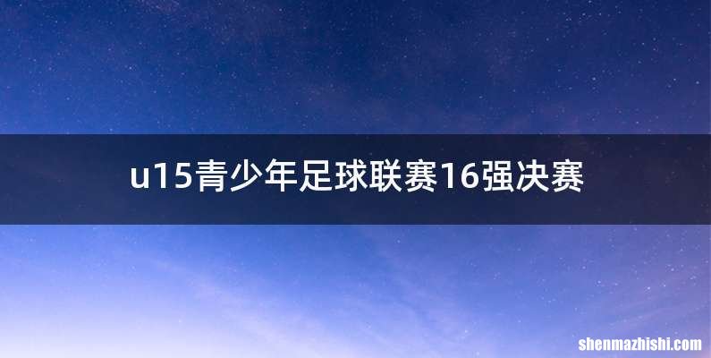 u15青少年足球联赛16强决赛