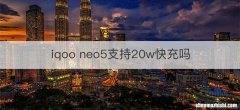 iqoo neo5支持20w快充吗