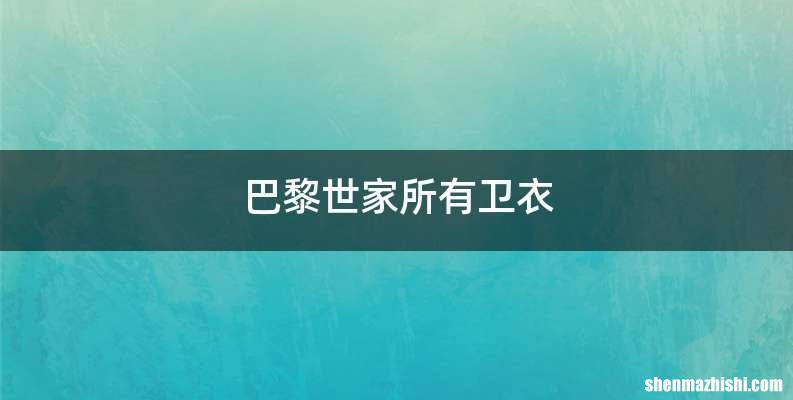 巴黎世家所有卫衣