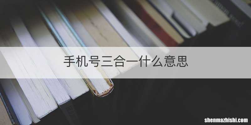 手机号三合一什么意思