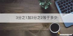 3分之1加3分之2等于多少