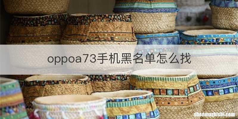 oppoa73手机黑名单怎么找