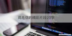 鸡毛信的精彩片段20字