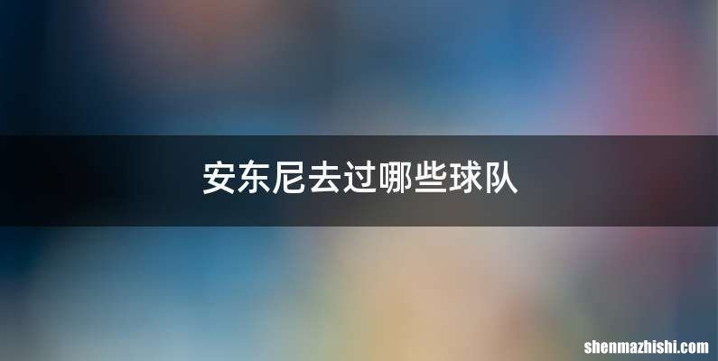 安东尼去过哪些球队