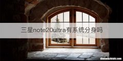 三星note20ultra有系统分身吗