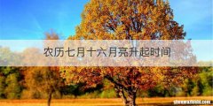 农历七月十六月亮升起时间