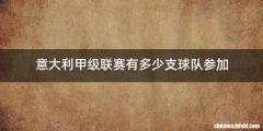 意大利甲级联赛有多少支球队参加