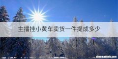 主播挂小黄车卖货一件提成多少