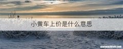 小黄车上价是什么意思