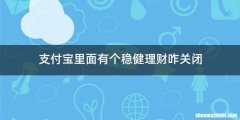 支付宝里面有个稳健理财咋关闭