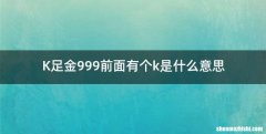 K足金999前面有个k是什么意思