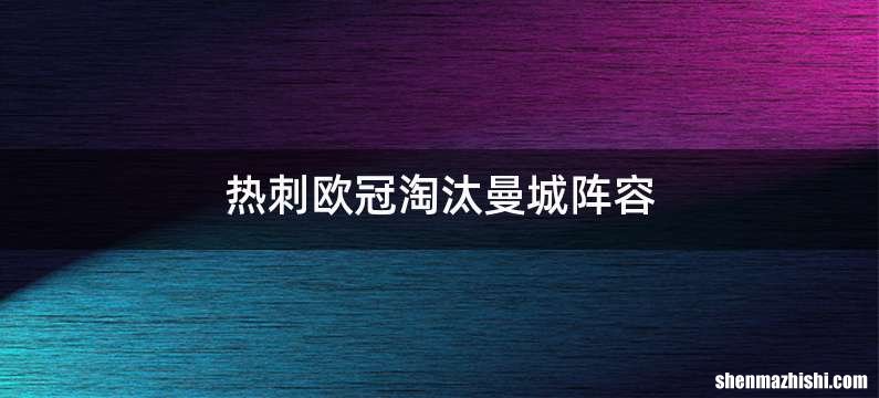 热刺欧冠淘汰曼城阵容