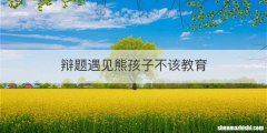 辩题遇见熊孩子不该教育